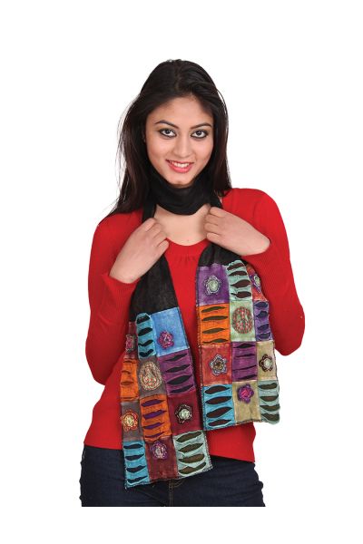 Cotton Scarf with Rip and Peace Patches *Reduced
