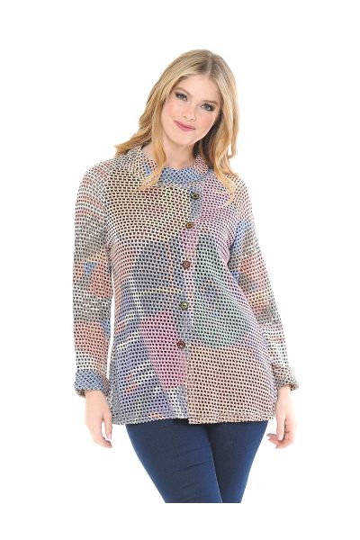 Button Front Turtle Neck Top