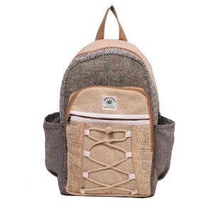 The Collection Royal Tie String Hemp and Cotton Backpack Natural