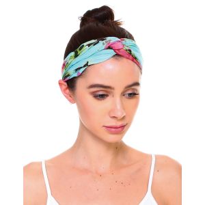 Floral Printed Twisted Cotton Headband - Assorted Colors